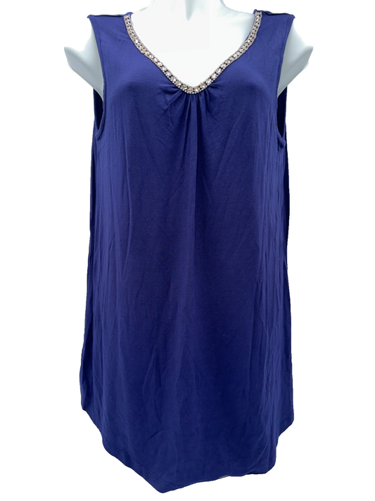 $68 Cable & Gauge Women's Sleeveless Blouse - Navy - Medium - New With Tag