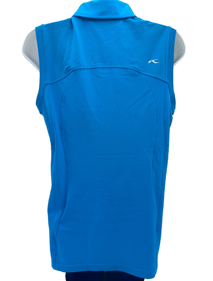 $99 Kjus Women's Callie Sleeveless Zip Polo - Blue - Size Small - New With Tag