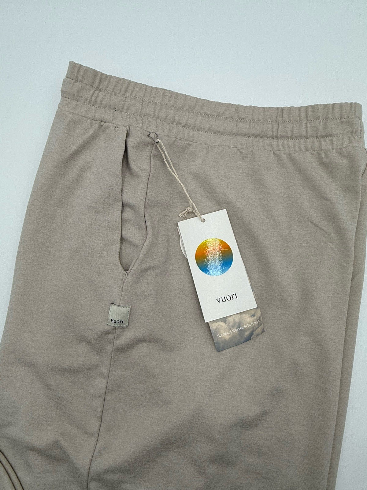 $108 VUORI Women’s Halo Essential Wide Leg Soft Pant- Ecru Heather-Large-New Tag