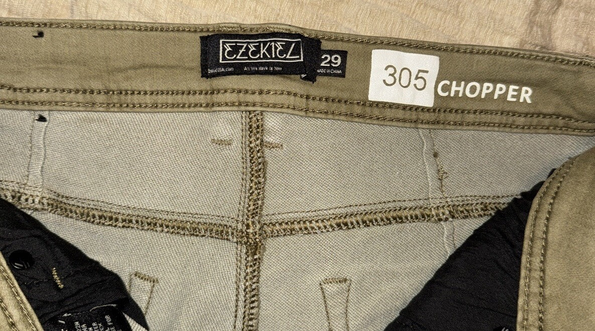 Ezekiel Men’s Tinker Five Pocket Straight Leg Pants Jeans - Dark Khaki- 29Wx32L