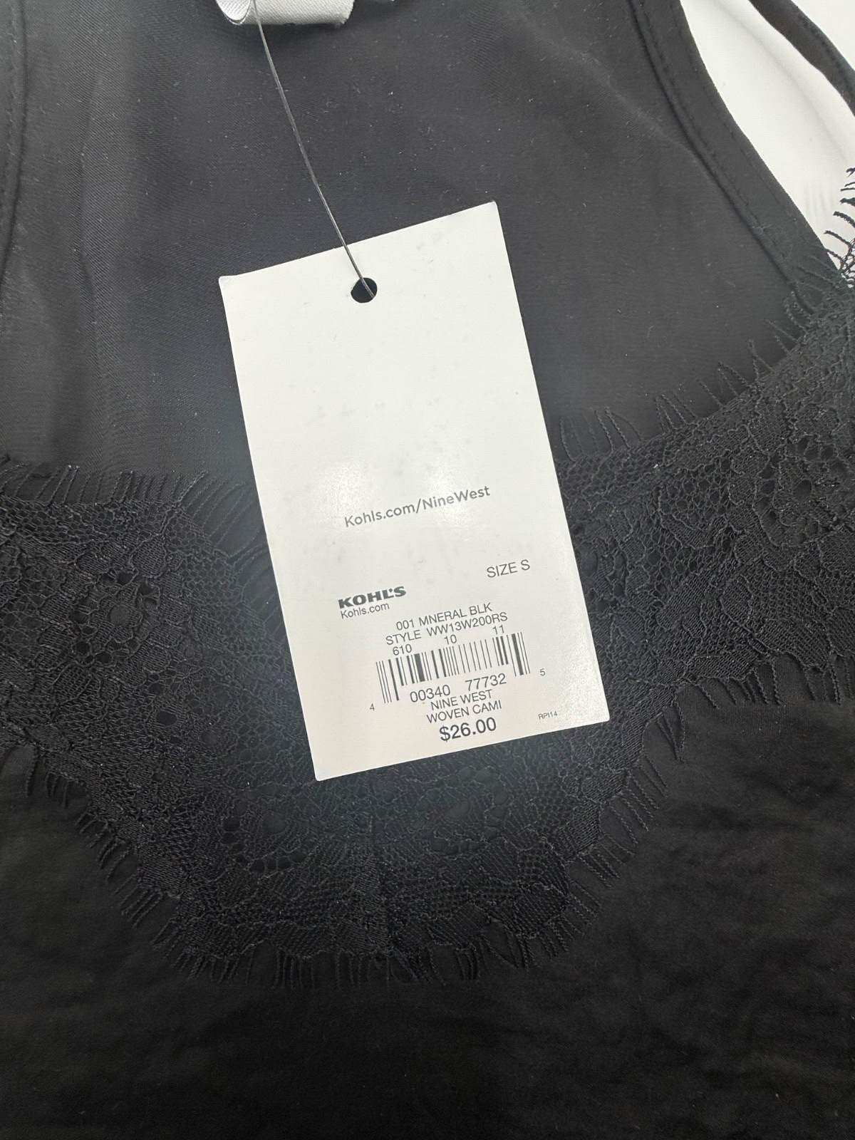 Nine West Women’s- Woven Cami- Black- Small- New Tag
