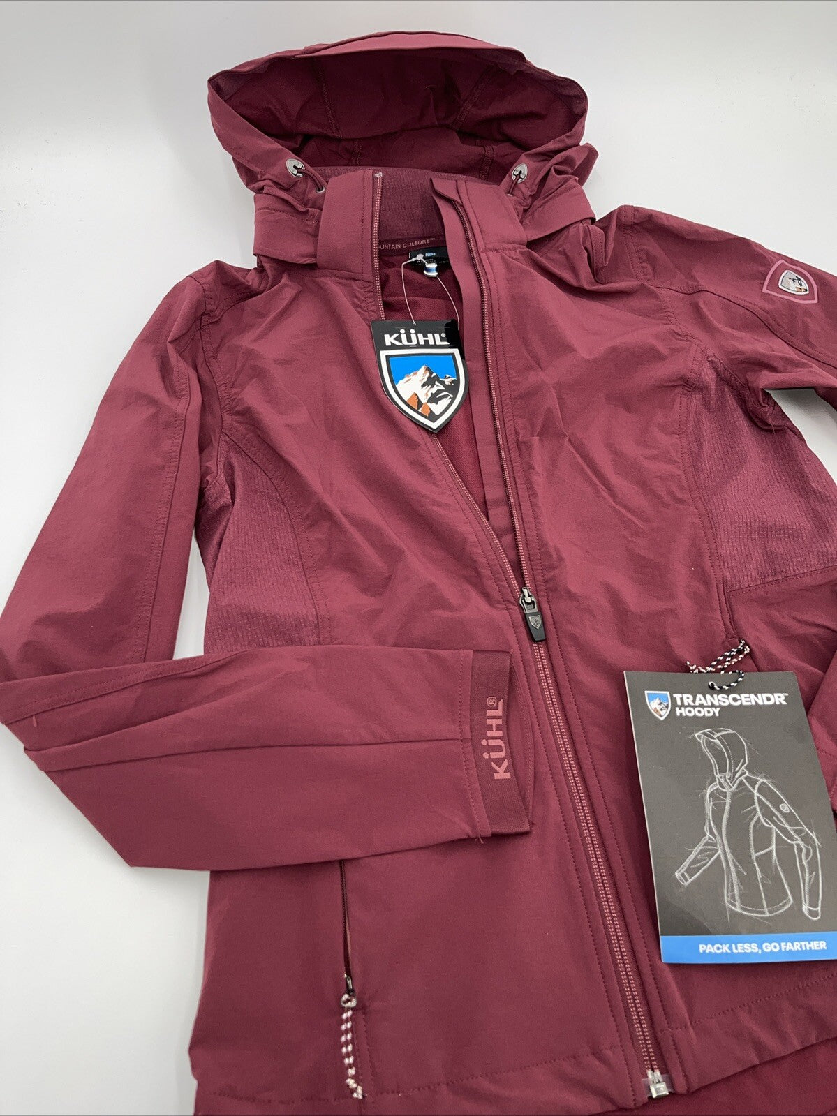 $149 Kuhl Women’s Transcendr Hoody Full Zip Jacket - Barberry Maroon-XSmall-New