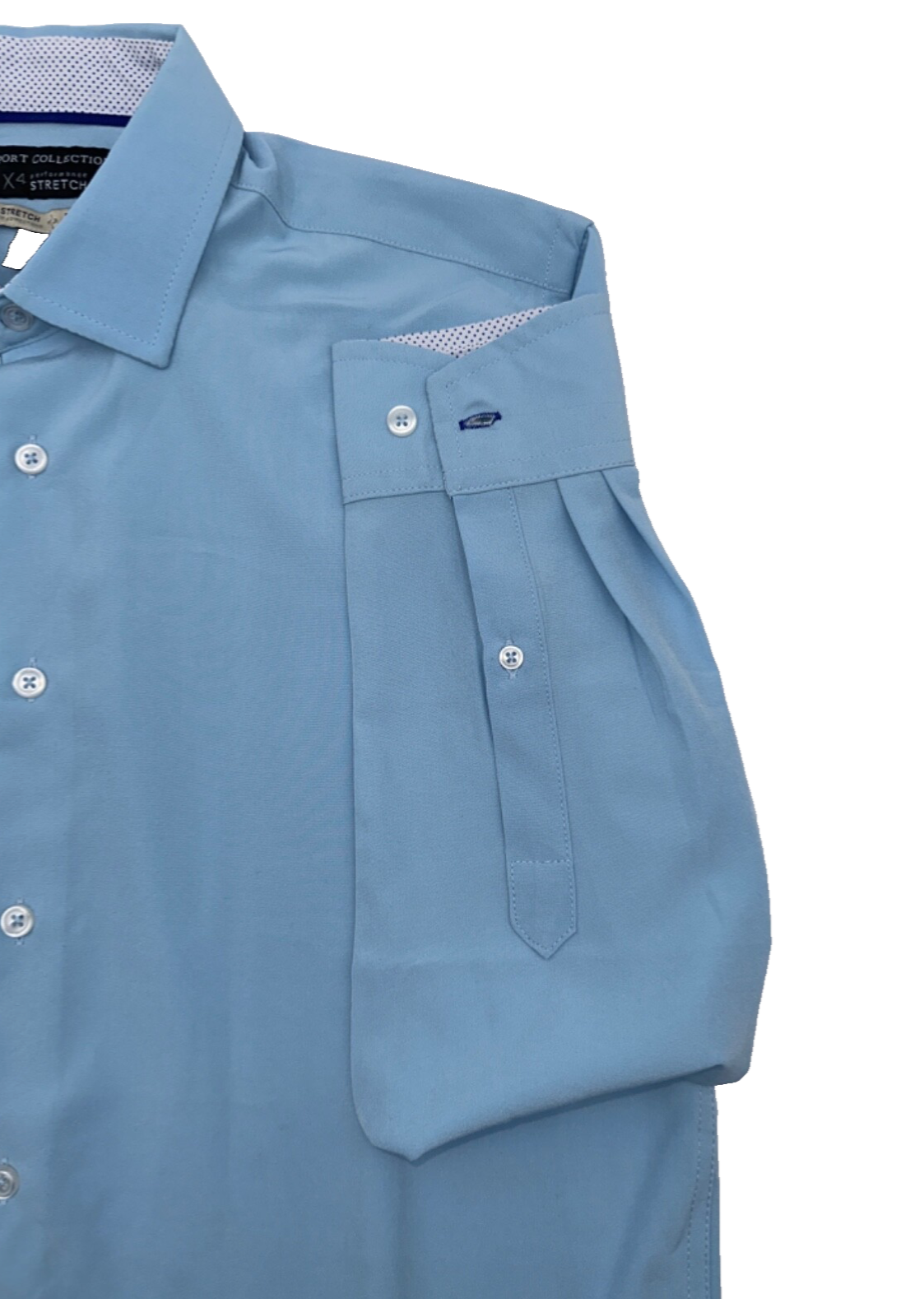 $68 Report Collection Men’s  4 Way Stretch Slim Fit Button Up Shirt-Blue- Small