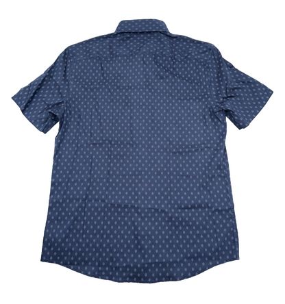 $158 Faherty Men's Movement Short Sleeve Button Down Shirt-Navy Dusk- Small-New