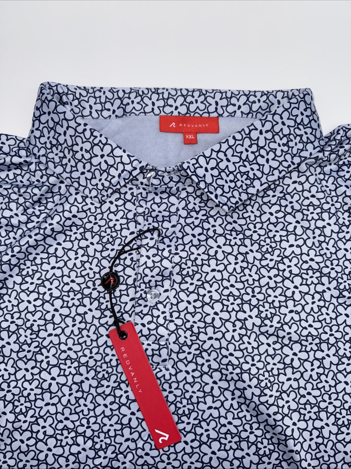$110 Redvanly Men’s Pierre Golf Performance Polo Shirt-Blue Lavender-2XLarge-New