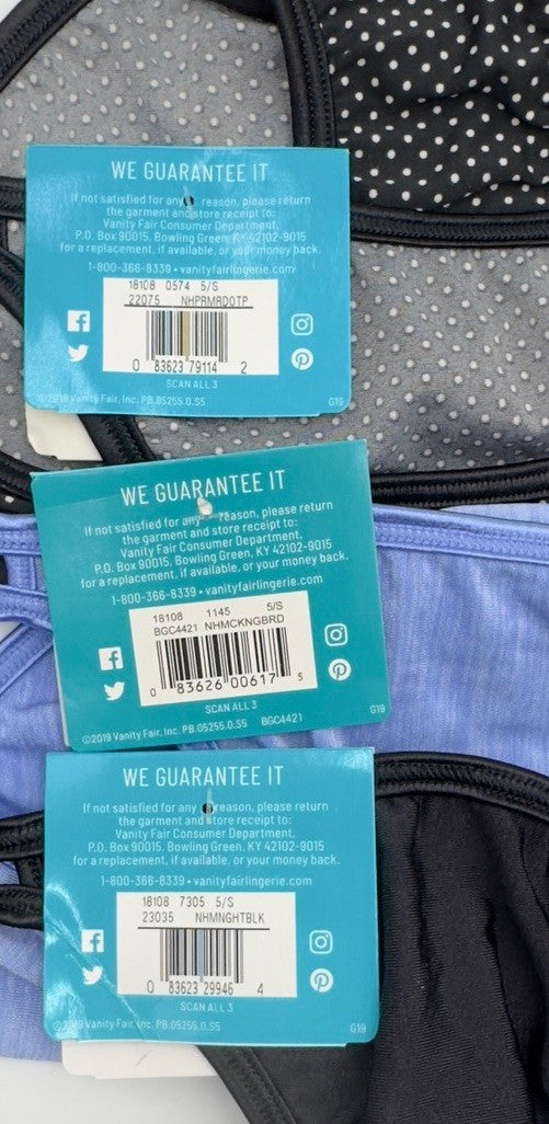 $40 Vanity Fair String Bikini Panty (Pack Of 3)-Colors As Shown-18108- 5/Small