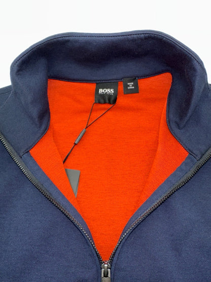 $148 Hugo Boss Men's Siegal 1/4 Zip - 50382676 - Navy - Medium - New With Tags
