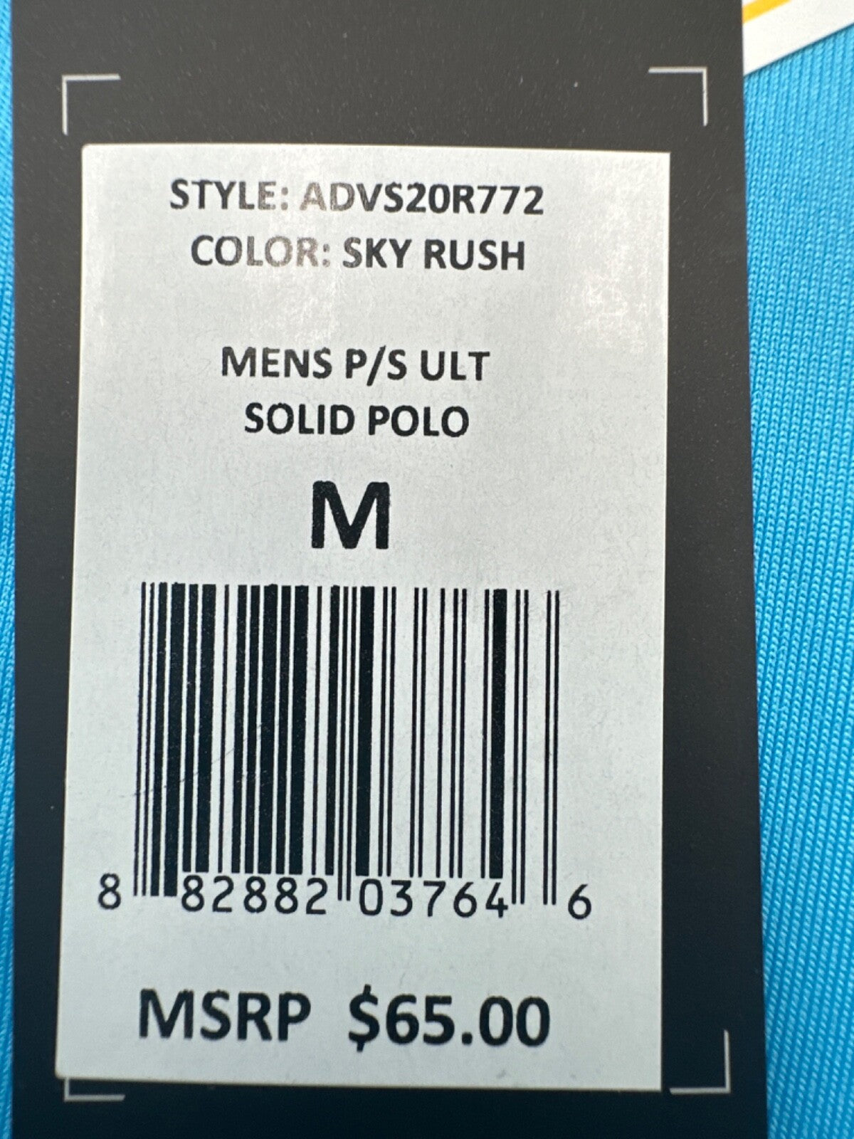 $65 Adidas Men’s Ultimate 365 Solid Golf Polo- Sky Rush -Medium-New