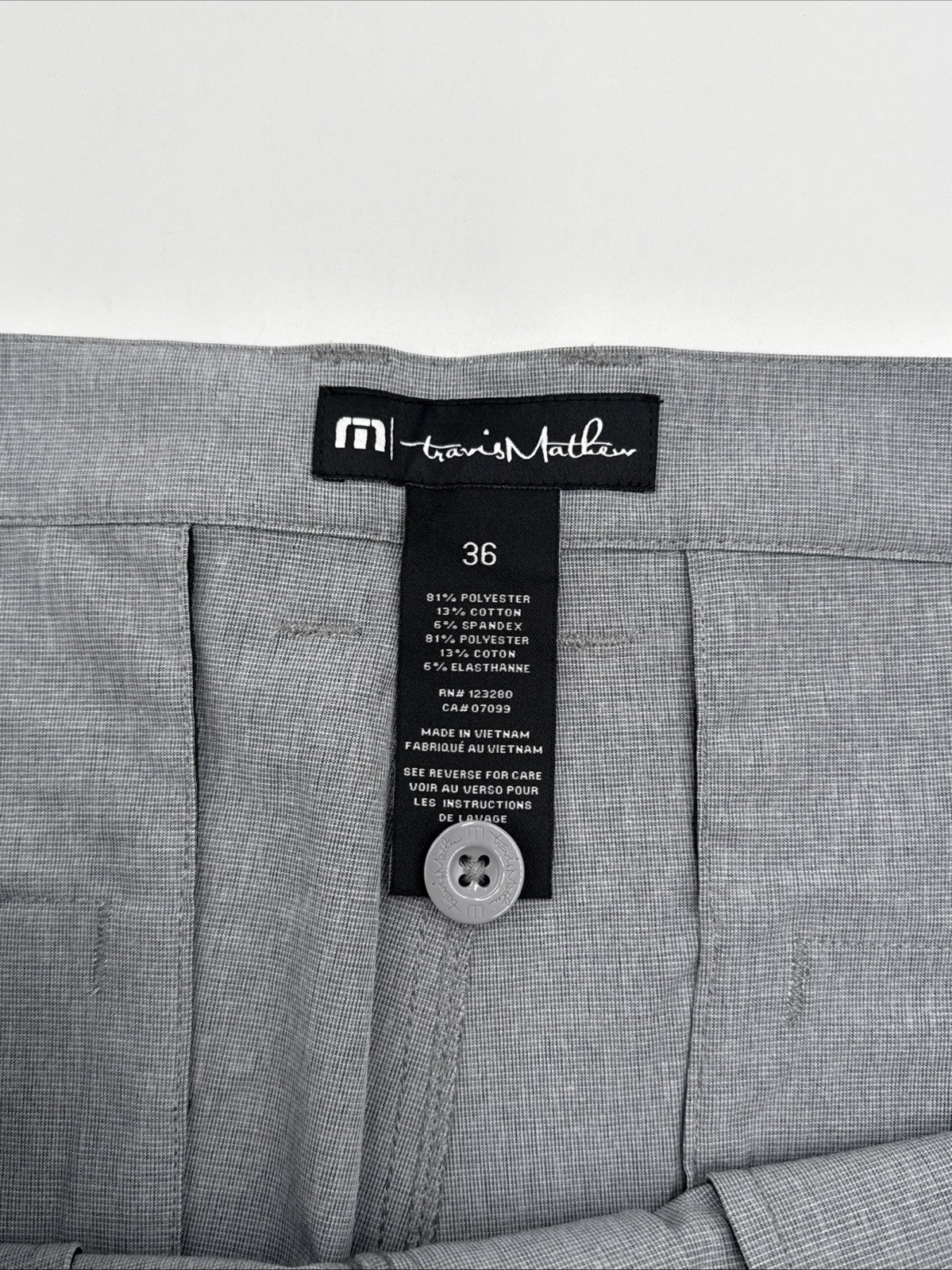 $85 Travis Mathew Men's Beck Shorts Stretch Waistband - Light Grey-Size: 36- New