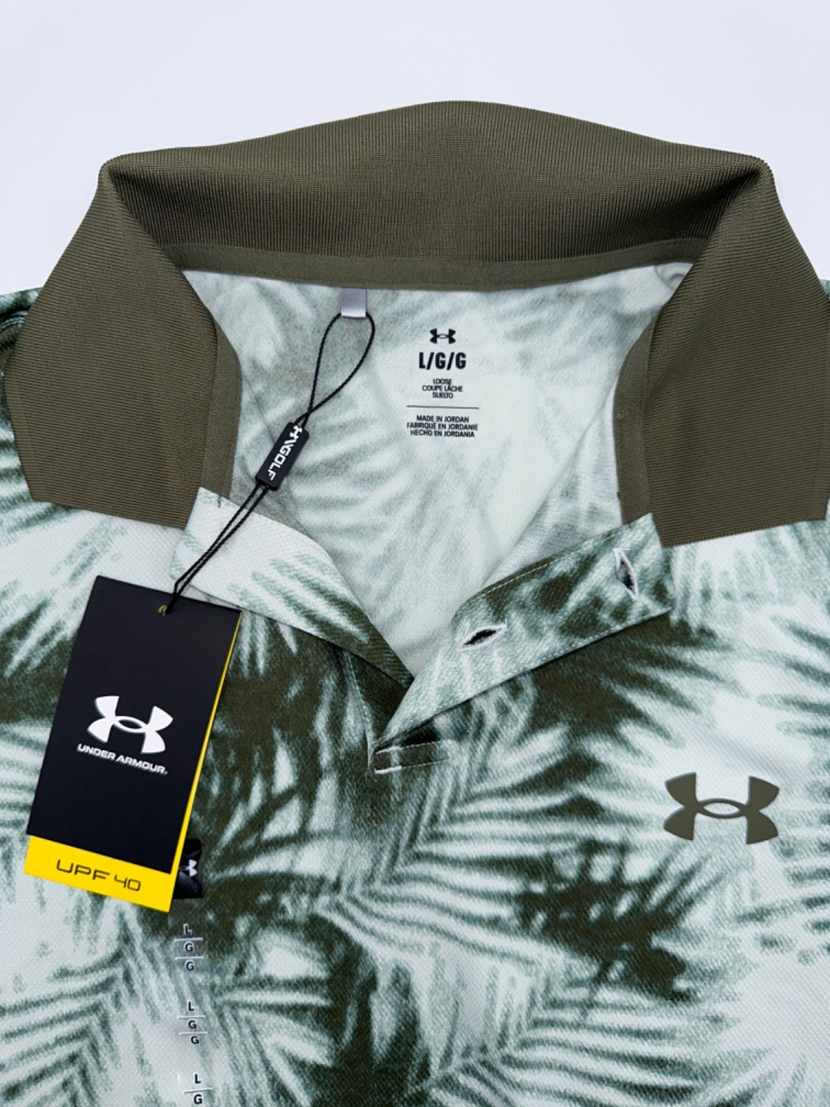 $60 Under Armour Men’s Performance 3.0 Monogram Polo - Hydro Green - Large - New