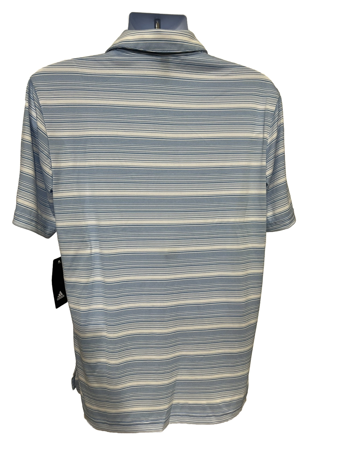 $65 Adidas Men’s Gradient Striped Polo Golf Shirt- Real Blue/White-Medium-New
