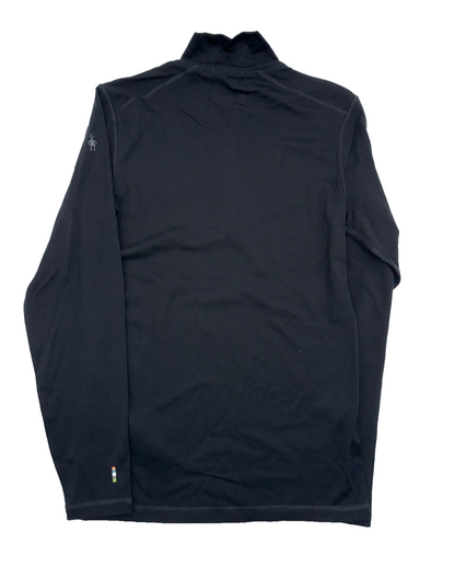 $120 Smartwool Men's Classic Thermal Merino 1/4 Zip Base Layer Top-Black-Small