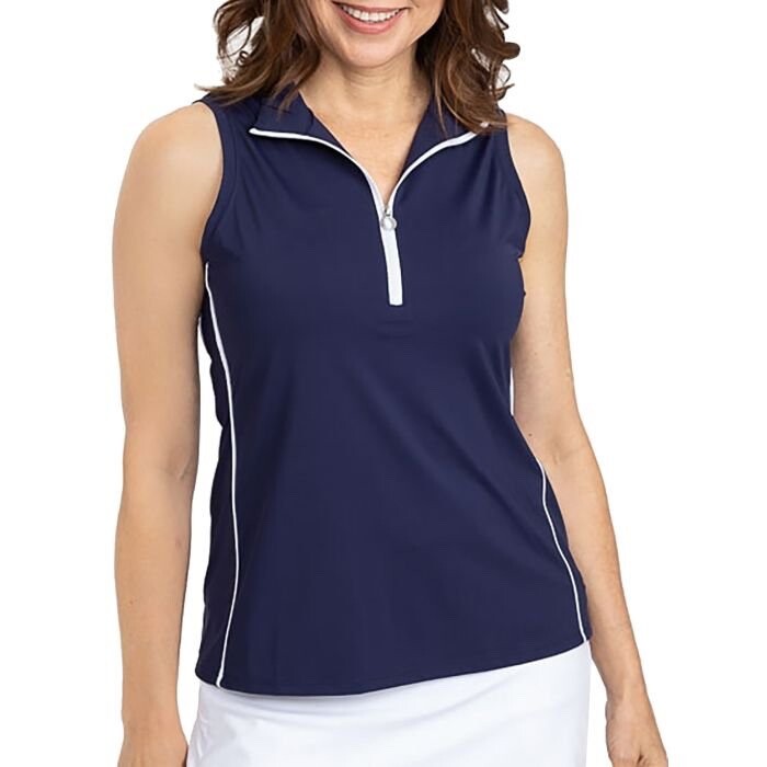 $103 Kinona Women’s Keep It Covered Sleeveless Golf Top - Navy Blue- Small- New