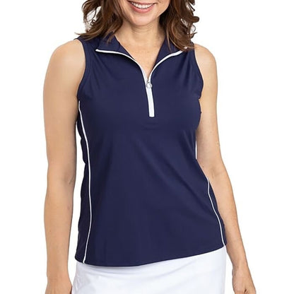 $103 Kinona Women’s Keep It Covered Sleeveless Golf Top - Navy Blue- Small- New