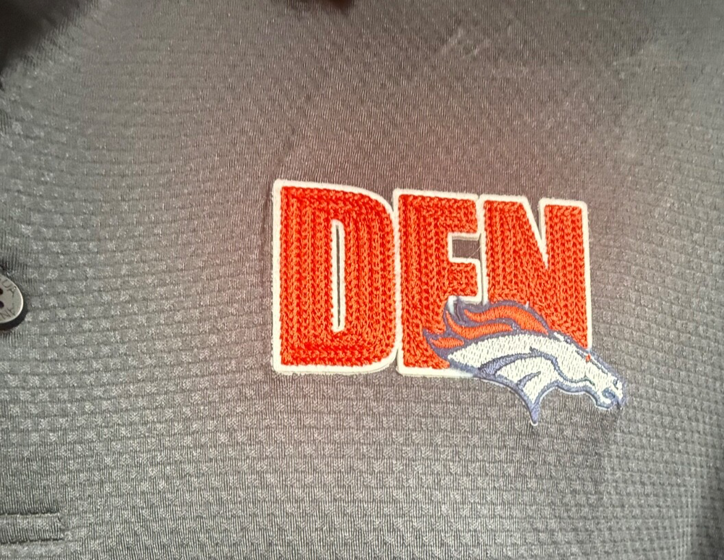 $80 Antigua Apparel Men’s-Denver Broncos Polo Shirt -Black- Medium-New Tag