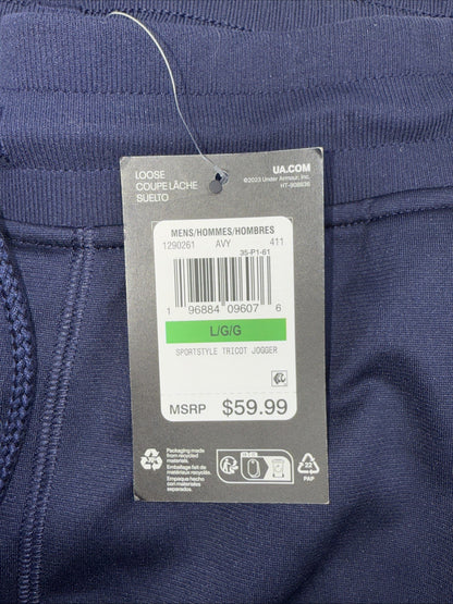 $60 Under Armour Men’s Sportstyle Tricot Jogger Pants- Navy Blue- Large- New Tag