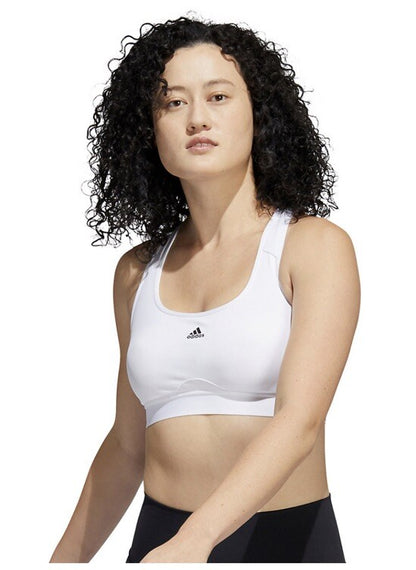 Adidas Powerreact Training Medium-Support Padded Bra-White-Size: MDD -New $35