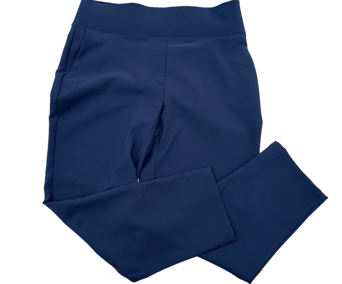Nine West Women's High Rise Pull On Straight Ankle Pant-Resolute Blue-Medium-New
