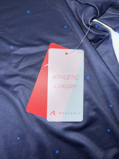 $110 Redvanly Men’s Ramey Golf Performance Polo Shirt-Midnight Navy-XLarge-New