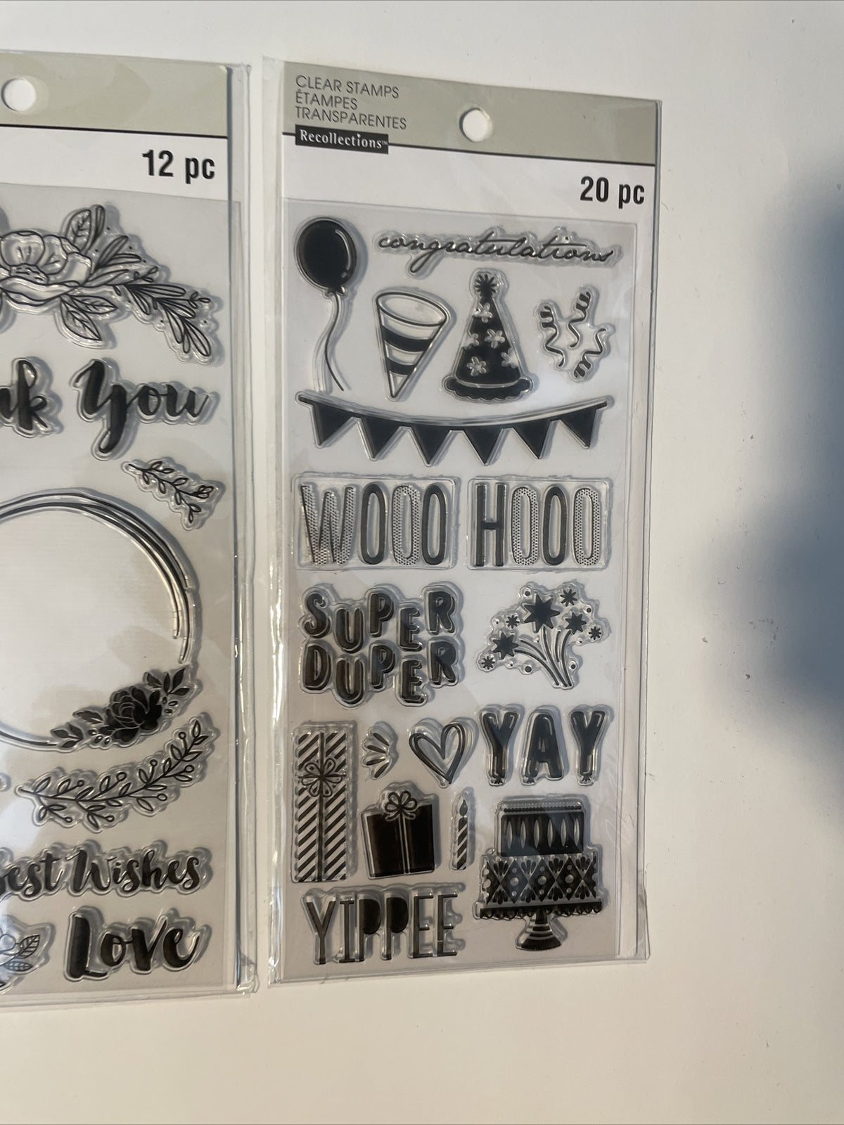 Lot Of 4 Recollections Poly Clear Photopolymer Stamps - Combo Lot