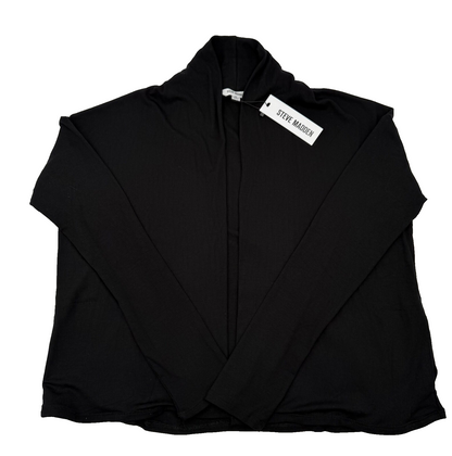 $89 Steve Madden Women’s-Soft Side Ribbed Knit Jacket Top- Black- Small-New Tag