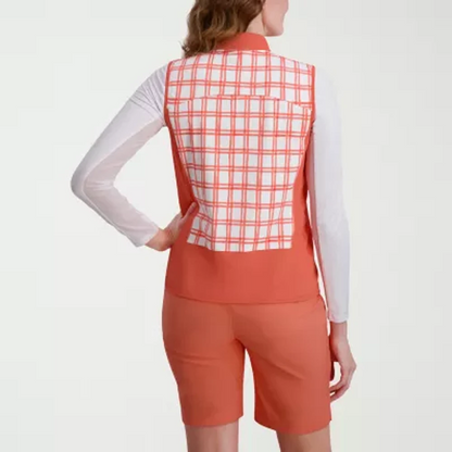 $89 Stella Parker Women's Mock Neck Vest - Window Pane Plaid - Small- New