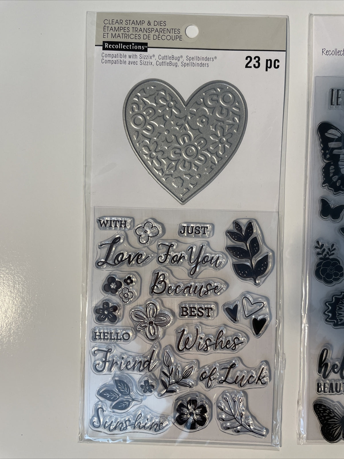 Lot Of 2 Recollections Poly Clear Photopolymer Stamps - Combo Lot