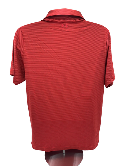 $50 Under Armour Men’s Power T2 Golf Polo-Red/Black Stripe- Medium- New with tag