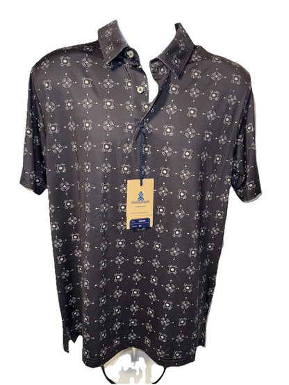 $60 Chubbies Men’s Polo Shirt The Bandanarama Performance- Black -Medium-New