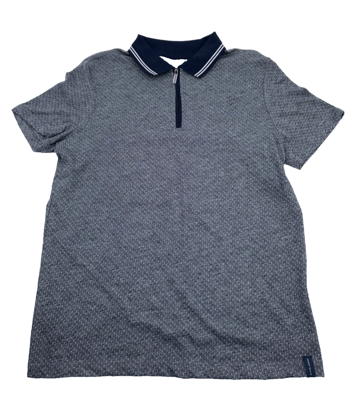 $50 Perry Ellis Men’s Quarter Zip Polo Shirt - Dark Sapphire - Small - New Tag