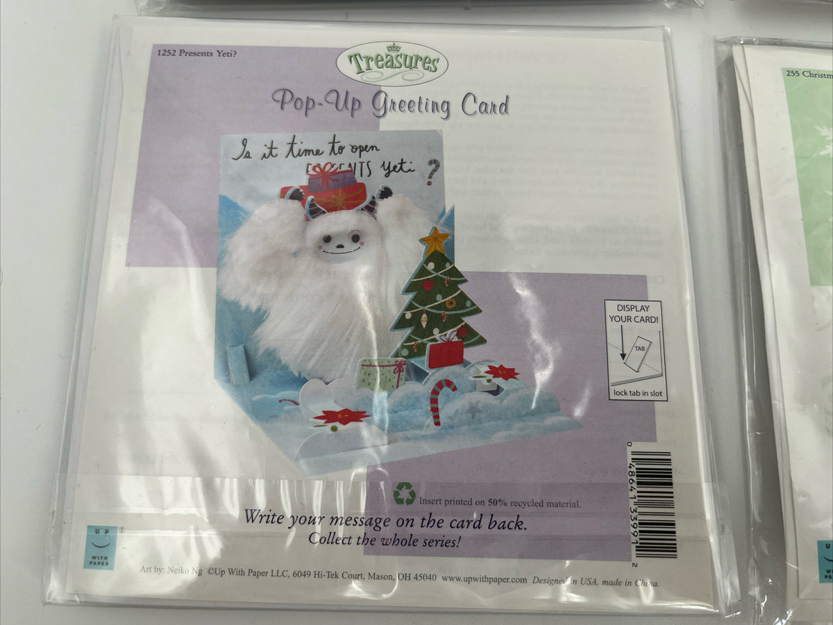Up With Paper Lot Of 5 Holiday Pop-Up Christmas Cards- Combo - ($50) Great Deal!