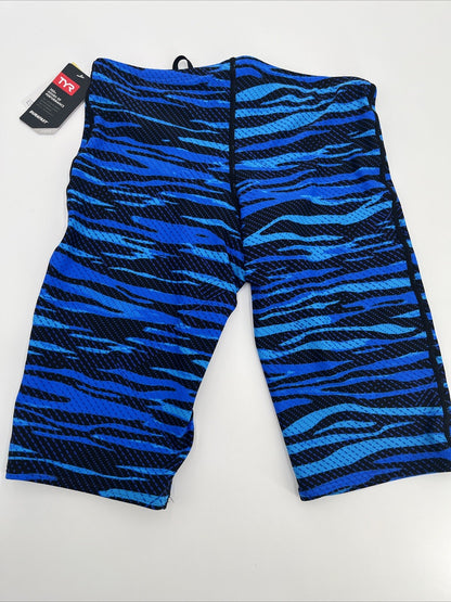 $60 TRY Men's Crypsis All-Over Jammer Swimsuit - Blue / Black- Size: 32- New Tag