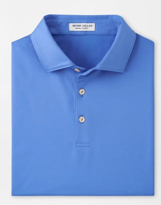 $100 Peter Millar Men’s Golf Jersey Polo Shirt -Maritime Blue - Large -New Tags