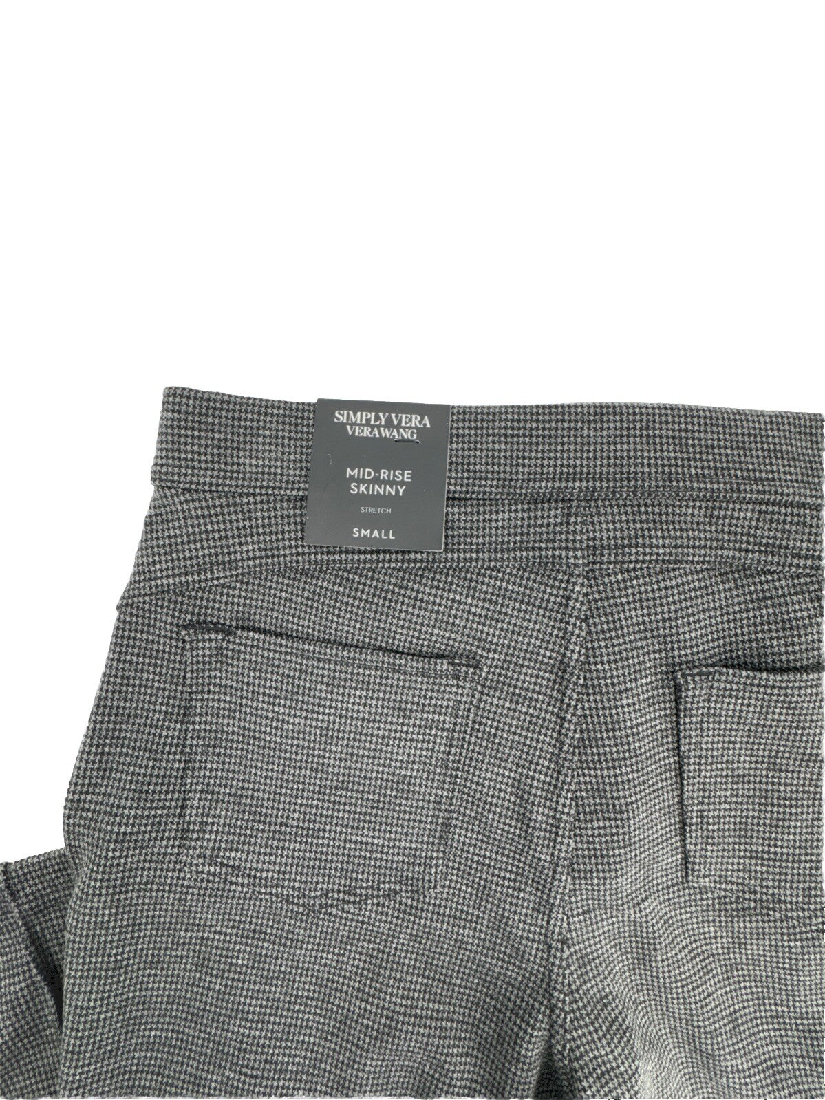 Simply Vera Wang Women’s Mid-Rise Pintuck Ponte Skinny Pants - Houndstooth-Small
