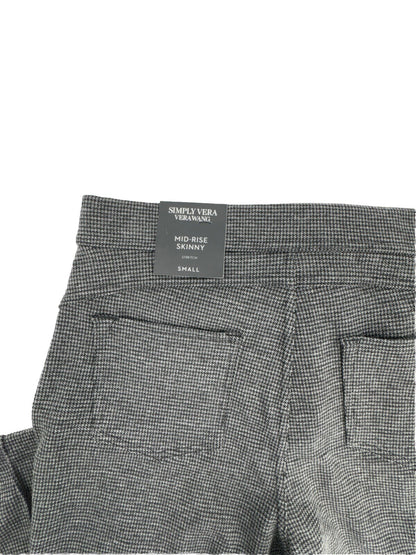 Simply Vera Wang Women’s Mid-Rise Pintuck Ponte Skinny Pants - Houndstooth-Small