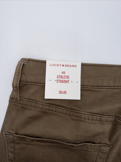 $99 Lucky Brand Men’s 410 Athletic Straight Five Pocket Pants-Bark-30W 30L- New