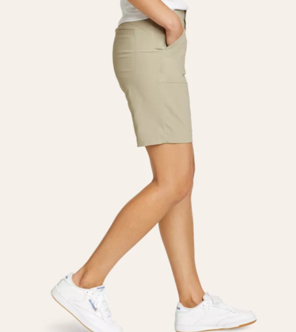 $65 Eddie Bauer Women’s Horizon Bermuda Shorts 8.5” - Stone - Size 4 (28W) - New