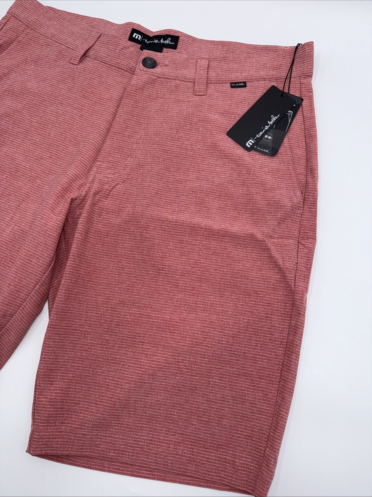 $94 Travis Mathew Men’s Sand Harbor Golf Shorts-Heather Garnet Rose- 32W-New Tag