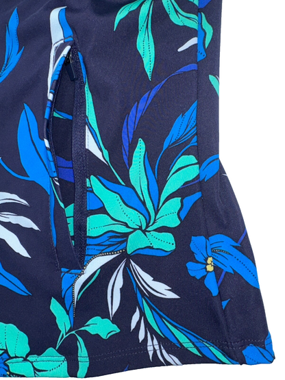 $98 Women’s Tommy Bahama Active Full Zip Jacket - Navy Floral- Medium - New
