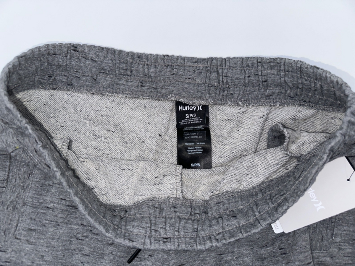 $45 Hurley Men's Loungewear Jogger Pants - Grey - Small - New With Tags