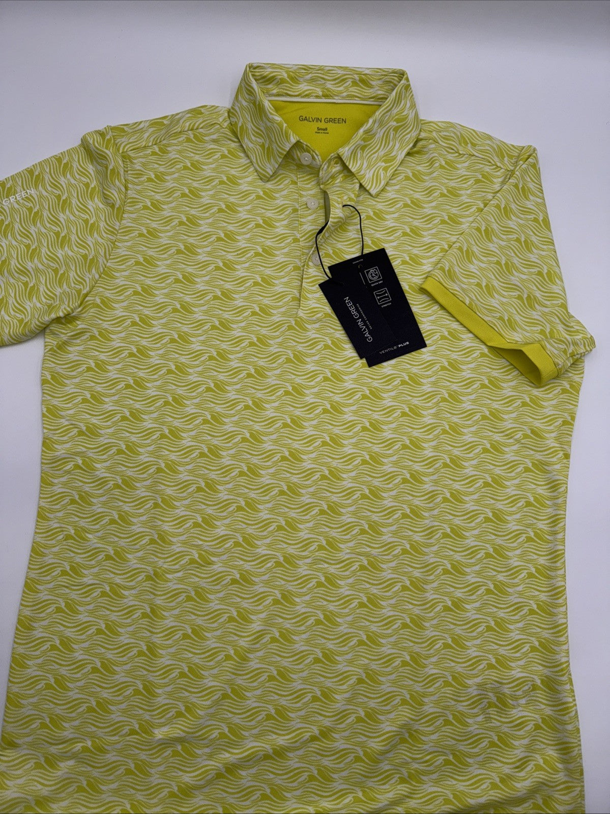 $100 Galvin Green Men’s Madden Golf Shirt Polo- Sunny Lime - Small -New Tags