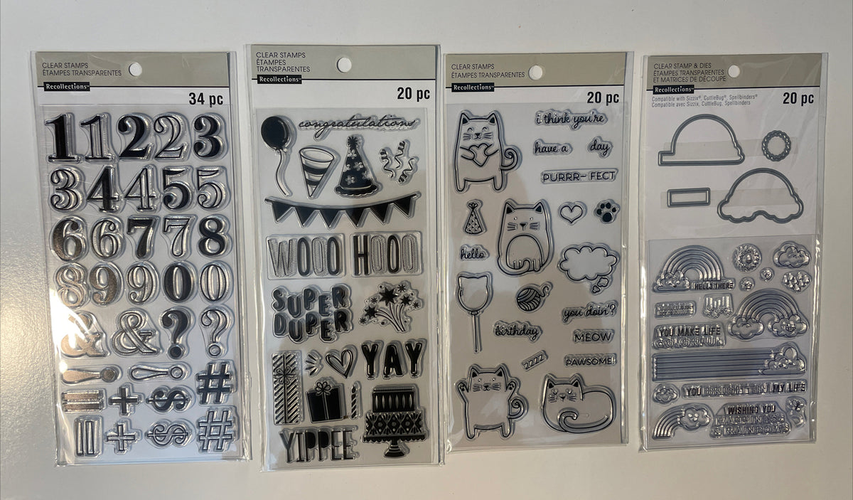 Lot Of 4 Recollections Poly Clear Photopolymer Stamps - Combo Lot