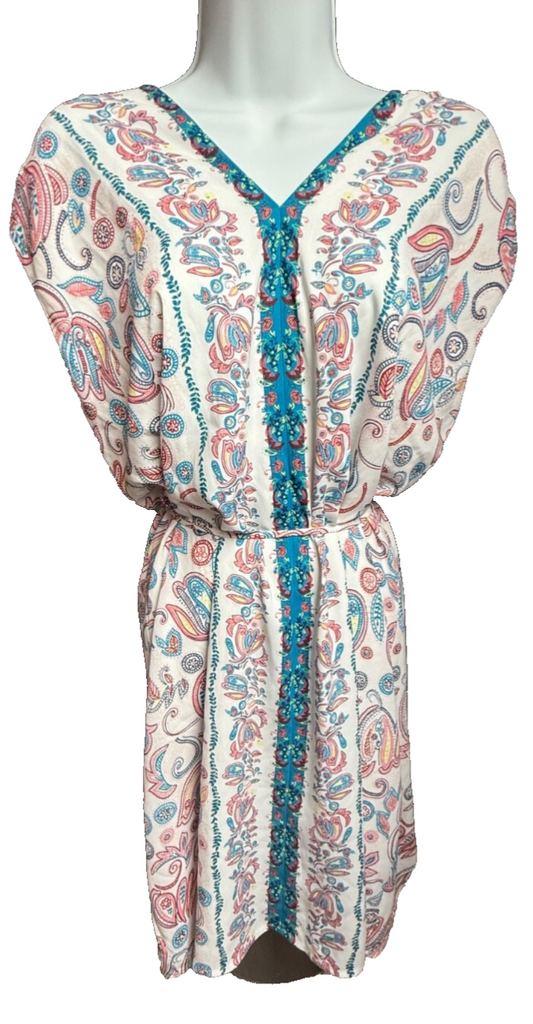 $68 Loft Women’s-Paisley Dress-White/Multicolor-Large-New Tag