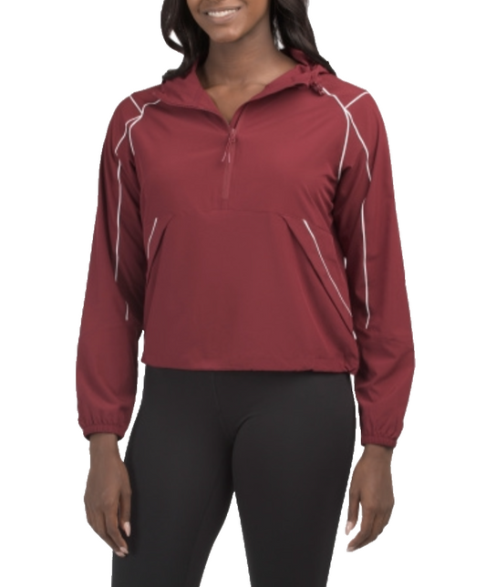 $68 Mondetta Women's Club Lightweight Jacket - Cabernet/White - Medium - New