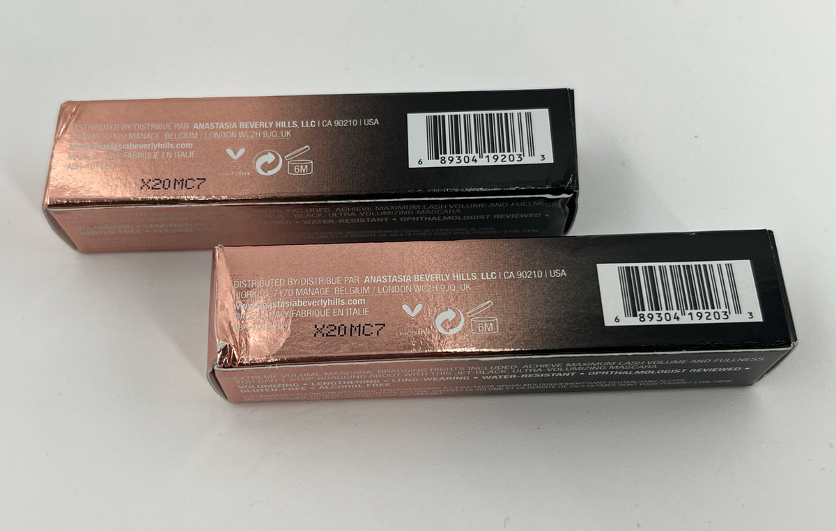 *LOT OF 2* Anastasia Lash Brag Volumizing Mascara Mini, 0.17 fl oz- NEW IN BOX
