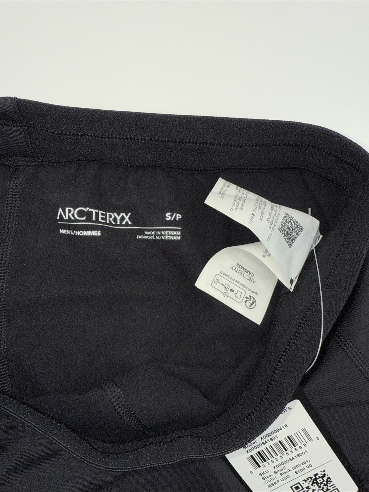 $100 Arc'teryx Men’s Rho Hybrid Bottoms Stretch -  Black - Small- New Tags