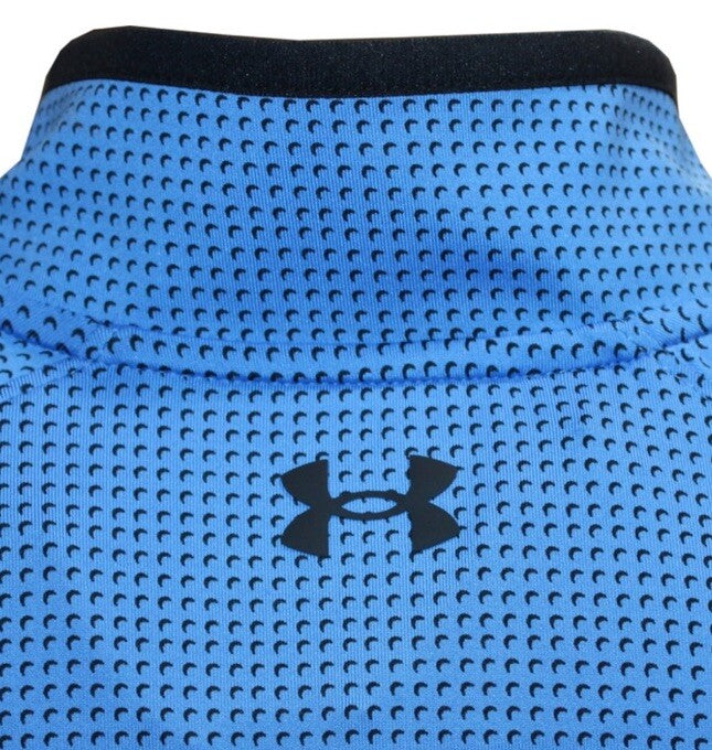 $75 Under Armour Men’s T2 Half Moons Print 1/4 Zip Golf Top - Blue- Medium -New