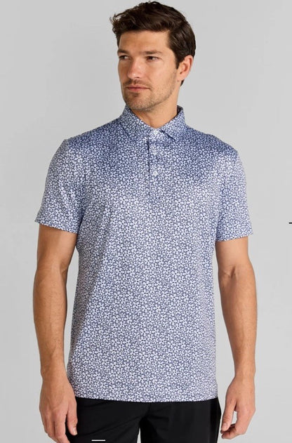$110 Redvanly Men’s Pierre Golf Performance Polo Shirt-Blue Lavender -XLarge-New