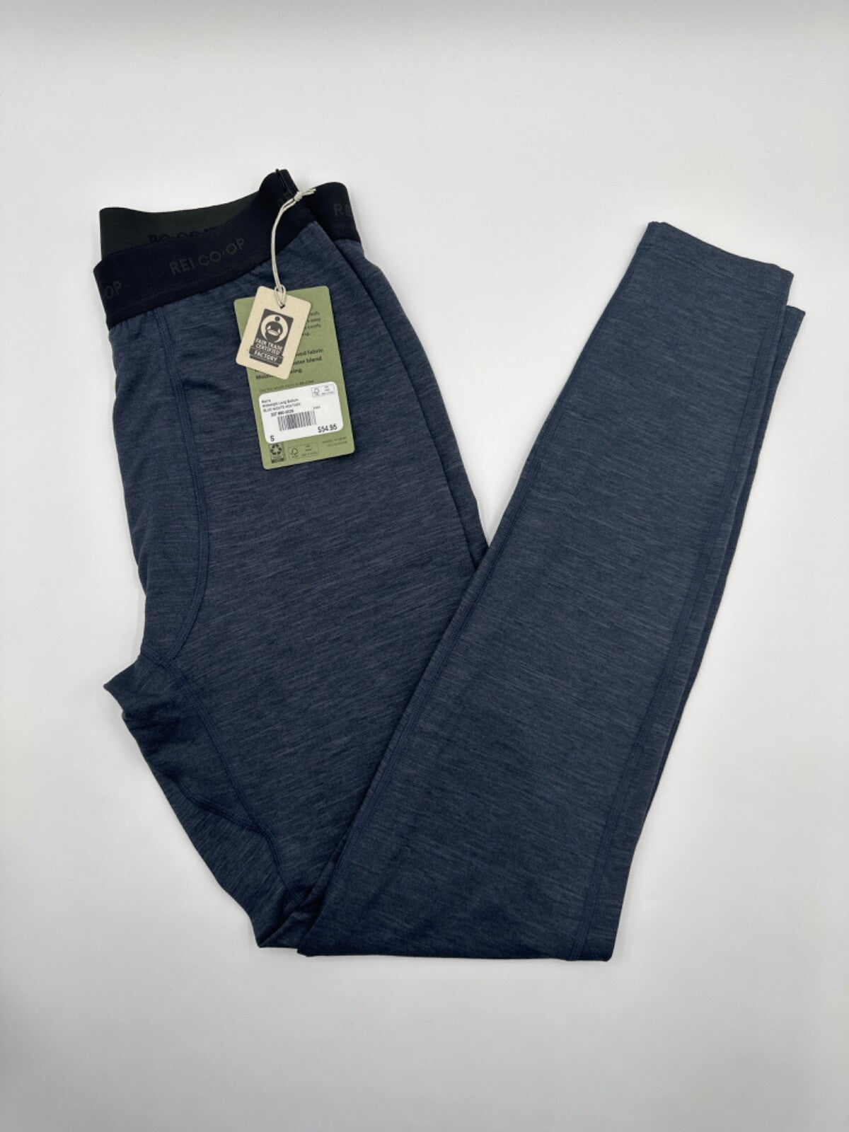 $55 REI Co-Op Men's Midweight Base Layer Bottoms- Blue Nights Heather-Small- New