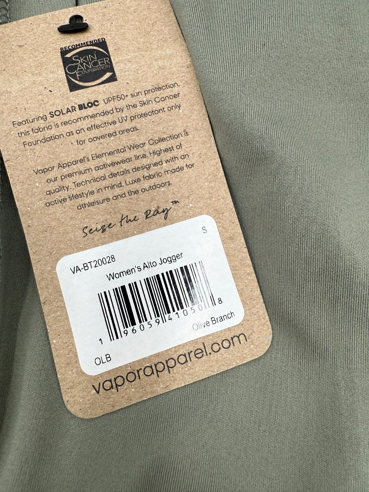 $80 Vapor Apparel Men’s- Alto Joggers - Olive Branch Green- Small-New Tag